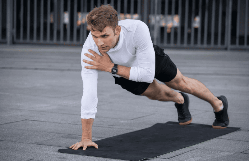 Man Doing Physical Therapy Exercise for Shoulder  