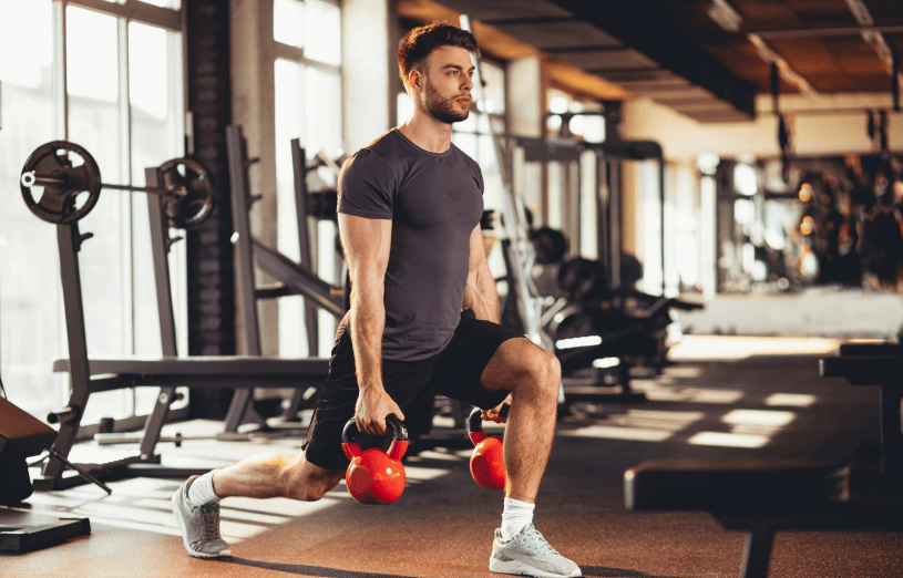 man doing physical therapy exercise